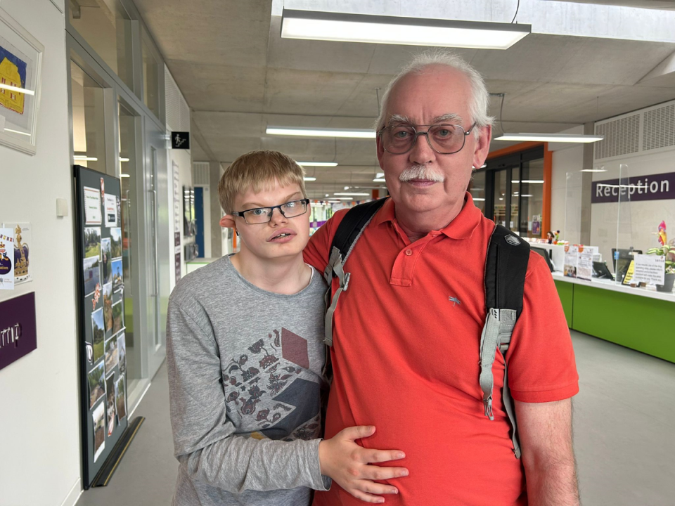 Keith Butler, 72, and his partner Helen, 64, are full-time carers for their adopted 22-year-old son Geordie (Keith Butler/ Sense)