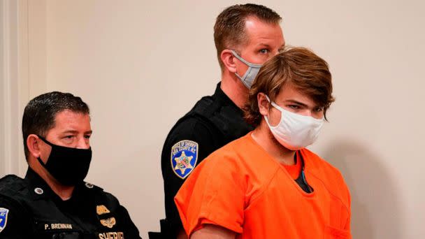 PHOTO: FILE - Payton Gendron is led into the courtroom for a hearing at Erie County Court in Buffalo, N.Y., on May 19, 2022. (Matt Rourke/AP, FILE)