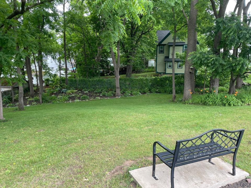 A newly designed meditation garden at Rapids Cemetery on Congress Avenue in southwest Rochester.