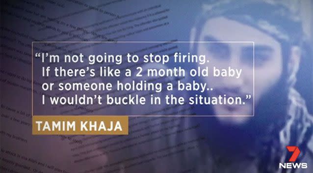 Audio of Khaja's conversations with undercover officers has been released. Source: 7 News