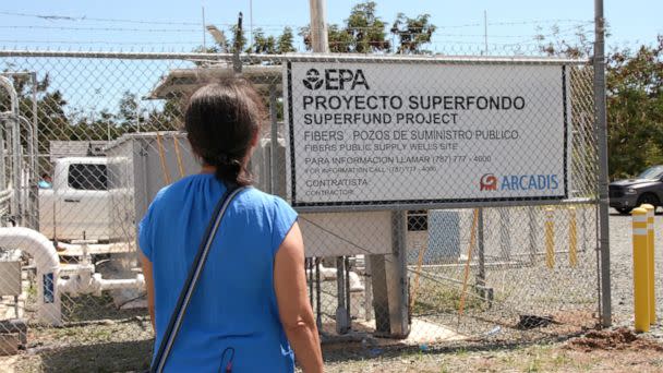 PHOTO: Environment and community lawyer, Ruth Santiago, overlooks the Fibers Superfund site in Guyama, Puerto Rico. This site was established to clean up hazardous waste in contaminated groundwater from several industries. (David Miller/ABC News)