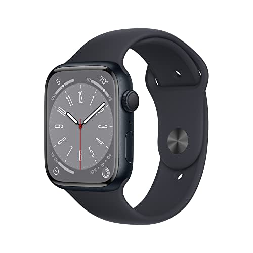 Apple Watch Series 8 [GPS 45mm] Smart Watch w/Midnight Aluminum Case with Midnight Sport Band -…