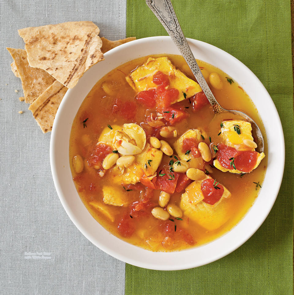 Saffron Fish Stew with White Beans