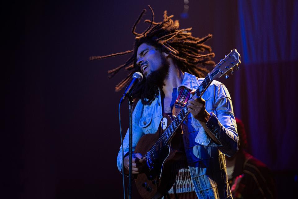 Kingsley Ben-Adir stars as reggae legend Bob Marley in "Bob Marley: One Love," opening on screens Wednesday.