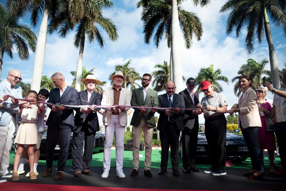 Luigi Orlandini, CEO of Canossa, leads the ribbon-cutting Saturday for the 33rd  annual Cavallino Classic car show at The Breakers.