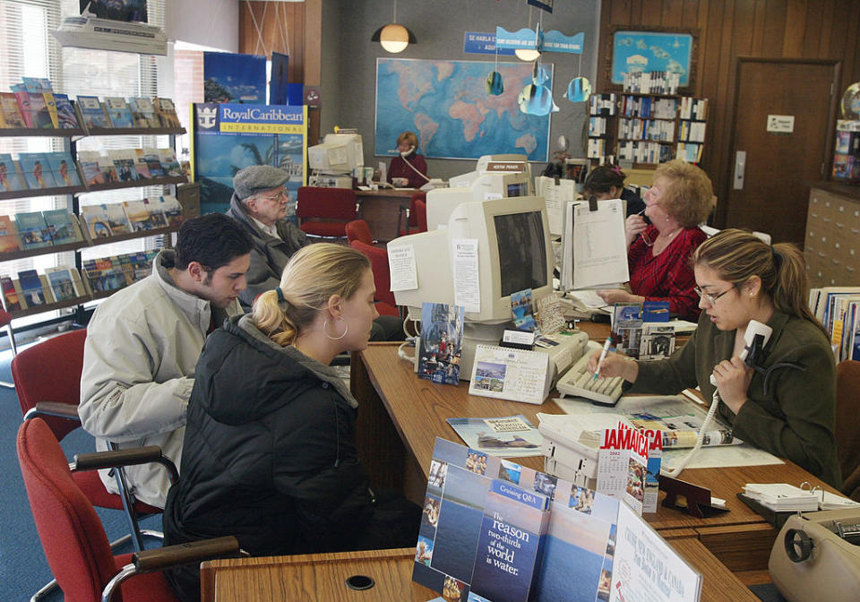 people at an agency working with an agent