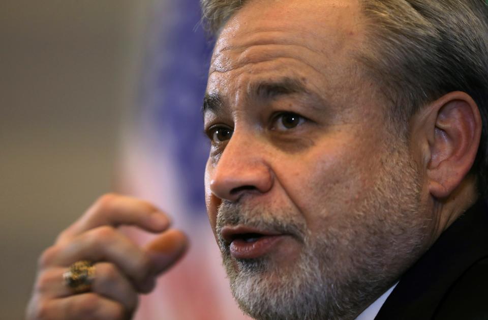 FILE PHOTO: U.S. Secretary of Energy Dan Brouillette speaks with journalists during a roundtable in Rio de Janeiro, Brazil February 2, 2020.   REUTERS/Pilar Olivares