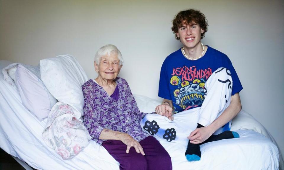 Jean Young and her grandson Elijah McKenzie-Jackson in Walthamstow, east London.