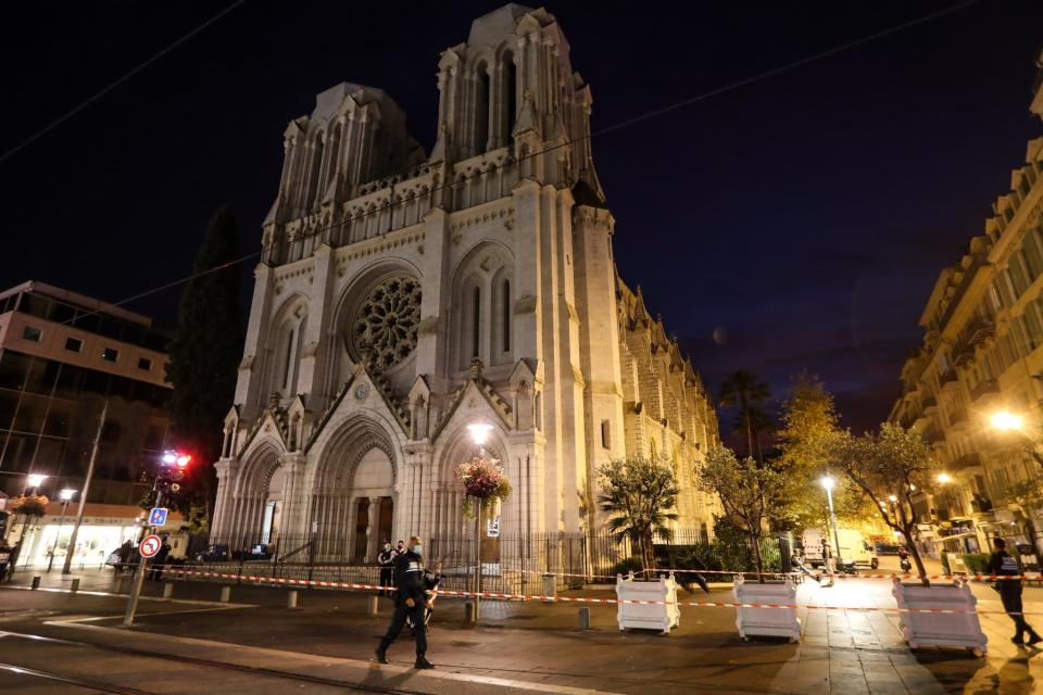 La basilique Notre-Dame de l'Assomption à Nice, jeudi 29 octobre 2020. - VALERY HACHE / AFP