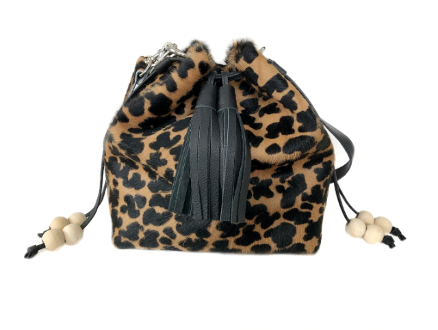 Boxie Calf Hair Bucket Bag - Cluster Spot