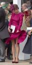 <p>Kate Middleton has a Marilyn Monroe moment at Princess Eugenie's wedding to Jack Brooksbank at St. George's Chapel. </p>