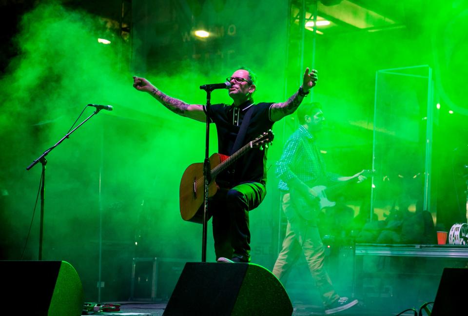 Robin Wilson of Gin Blossoms performed during the 12th Annual SanTan Brewing Oktoberfest in downtown Chandler on Sept. 28, 2019.
