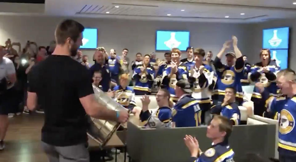 Alex Pietrangelo used part of his day with Lord Stanley's mug to give a very special opportunity to some of the most passionate supporters of the St. Louis Blues. (Twitter//@StLouisBlues)