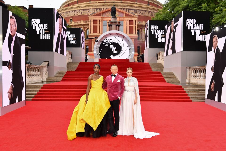 <p>After 18 months of delays and setbacks, the world premiere of No Time To Die finally took place in London tonight at the Royal Albert Hall. The film marks Daniel Craig's fifth and final outing as James Bond. </p><p>Craig was in attendance at the starry premiere, alongside co-stars including Lea Seydoux, Ana de Armas, Lashana Lynch and Naomie Harris. The event also attracted royal guests in the form of the Duke and Duchess of Cambridge, and famous fans including tennis champion Emma Raducanu. </p><p>Click through for our pick of the 10 best fashion moments of the night - from Daniel Craig's 007-worthy velvet jacket, to Lea Seydoux's custom Vuitton gown, Lashana Lynch's bold Vivienne Westwood design, and Phoebe Waller Bridge's excellent glittered jumpsuit. </p>