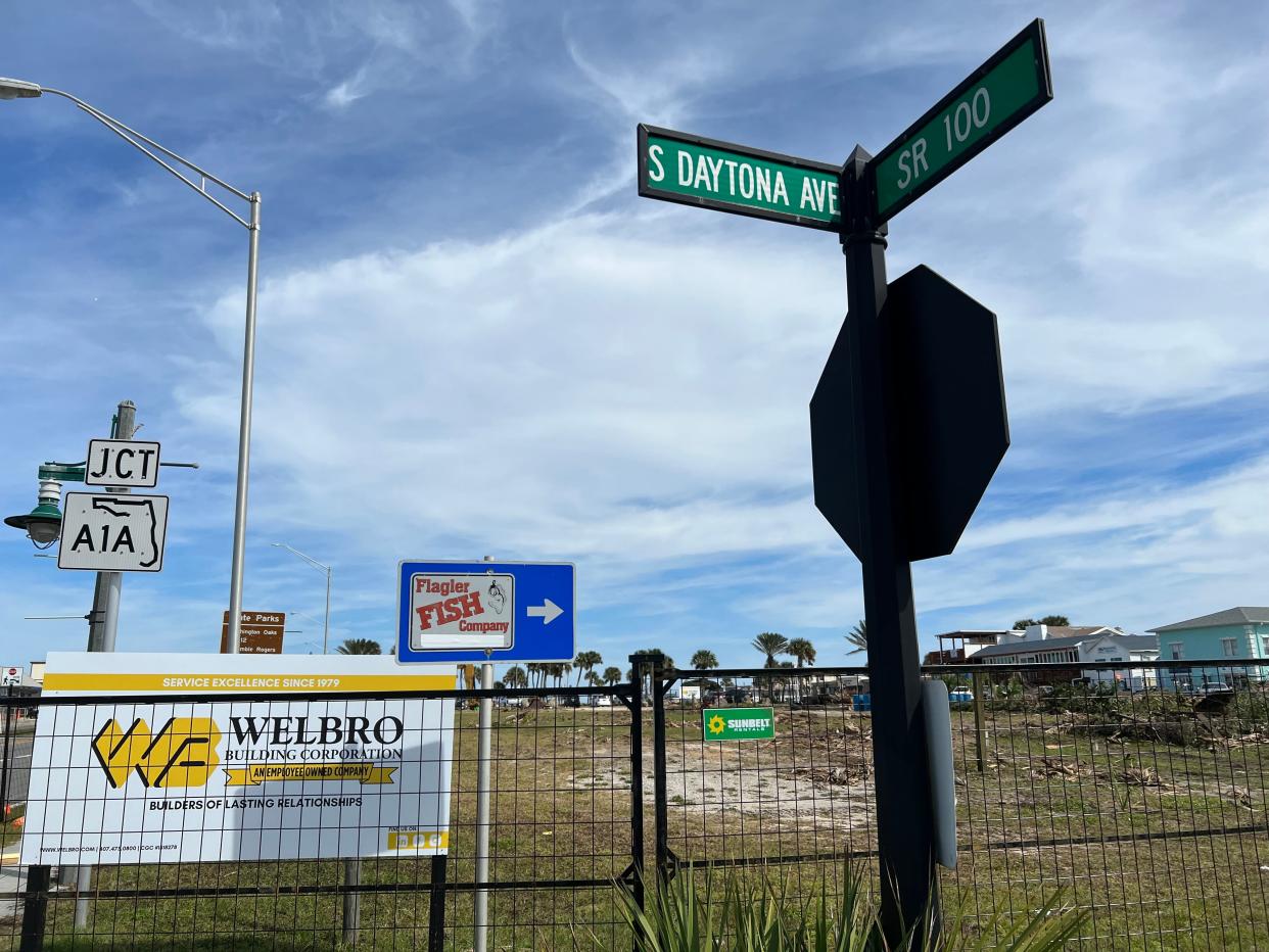 This is the site of a planned three-story, 100-room Compass by Margaritaville Hotel at 111 S. Daytona Ave. in Flagler Beach on Monday, Oct. 23, 2023, where construction is expected to begin in earnest this week, according to developer Manoj Bhoola, CEO of Ormond Beach-based Elite Hospitality.