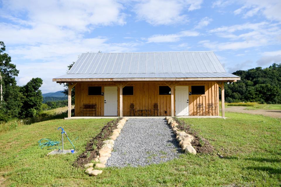 "As a venue that has been guilty of excess sound leaving the property, I wanted to officially apologize to my neighbors, who have had to experience some of that excessive sound," said Chris Nelson, co-owner of Paint Rock Farm, a Hot Springs event venue. The venue's bathhouse is pictured here.