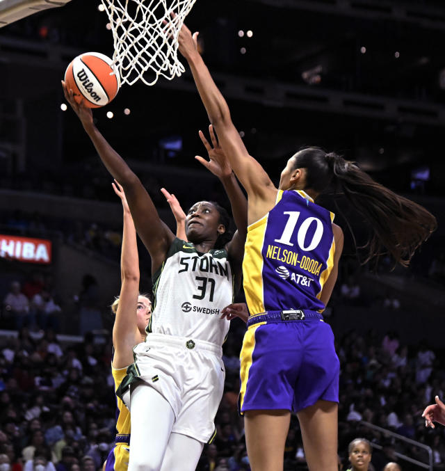 2022 Los Angeles Sparks Media Day: Olivia Nelson-Ododa and Kianna