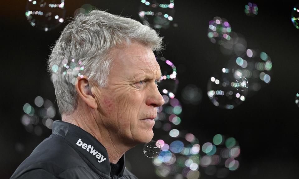 <span>David Moyes rejoined <a class="link " href="https://sports.yahoo.com/soccer/teams/west-ham/" data-i13n="sec:content-canvas;subsec:anchor_text;elm:context_link" data-ylk="slk:West Ham;sec:content-canvas;subsec:anchor_text;elm:context_link;itc:0">West Ham</a> at a tricky moment but made fans fall in love with the club again.</span><span>Photograph: Justin Setterfield/Getty Images</span>