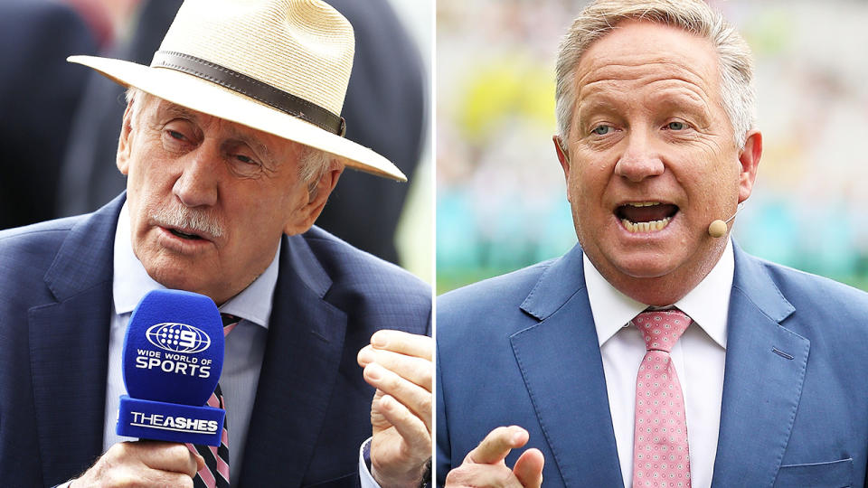 Ian Chappell and Ian Healy, pictured here in commentary duties for Channel Nine.