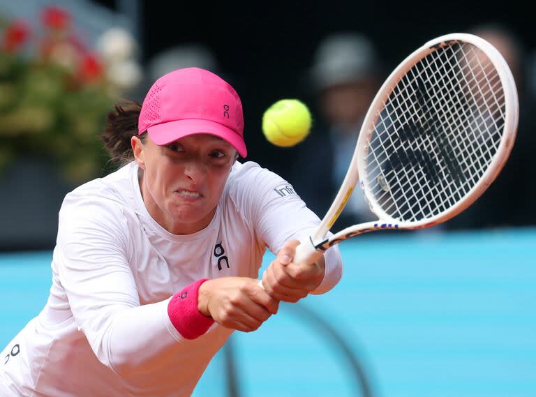 La polaca Iga Swiatek, durante el partido ante la estadounidense Madison Keys, por las semifinales del torneo de Madrid