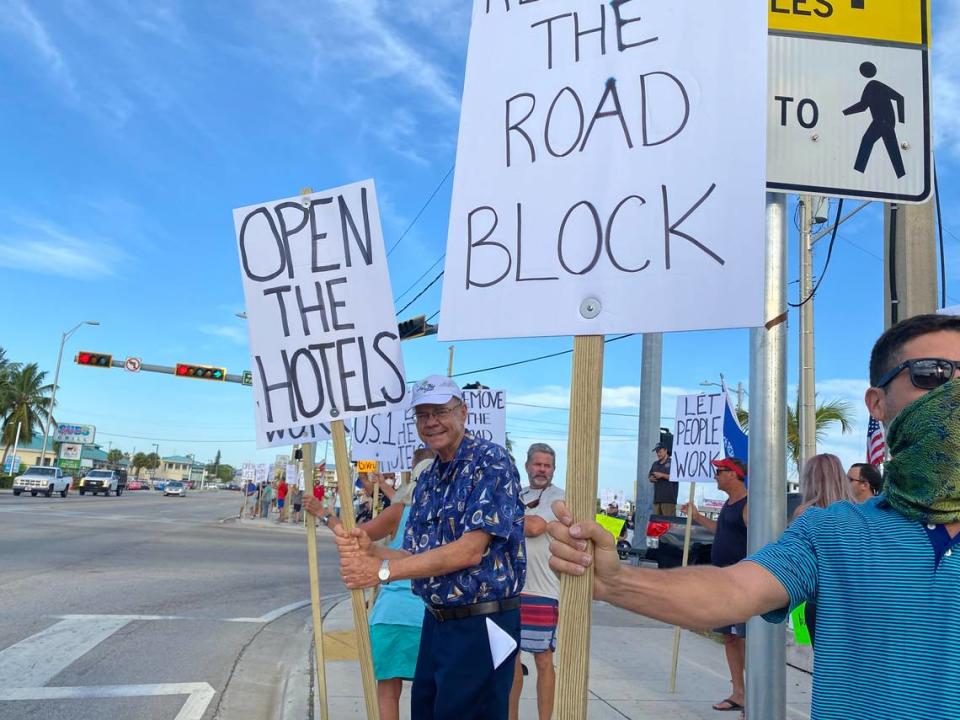 Ed Swift, a founder, president and director of Historic Tours of America, helped organize a protest May 12, 2020, over the county’s roadblocks on U.S. 1 and County Road 905 meant to keep non-residents out of the Keys during the COVID-19 pandemic. Swift and others say the economy is sinking without tourist dollars.