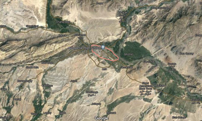 阿富汗查拉拉巴市發生爆炸案。（圖／Google Maps）