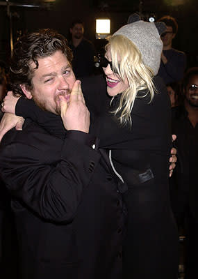 Ted Demme and Courtney Love at the Hollywood premiere of New Line's Blow