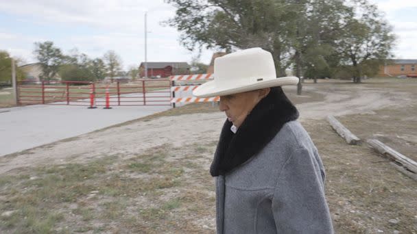 PHOTO: Dorothy McLane reflects on her traumatic experiences at the Rosebud Boarding school, which abused indigenous students. (ABC News)