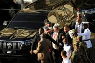 St. Vincent and the Grenadines Prime Minister Ralph Gonsalves is evacuated after an injury in Kingstown