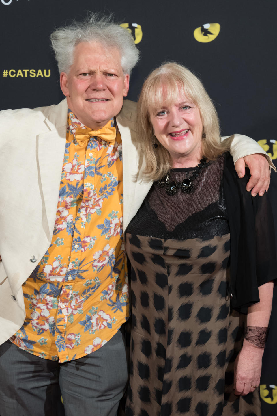 Comedian Denise Scott and her partner John Lane arrive ahead of CATS Opening Night at Regent Theatre on December 20, 2015 in Melbourne, Australia.  