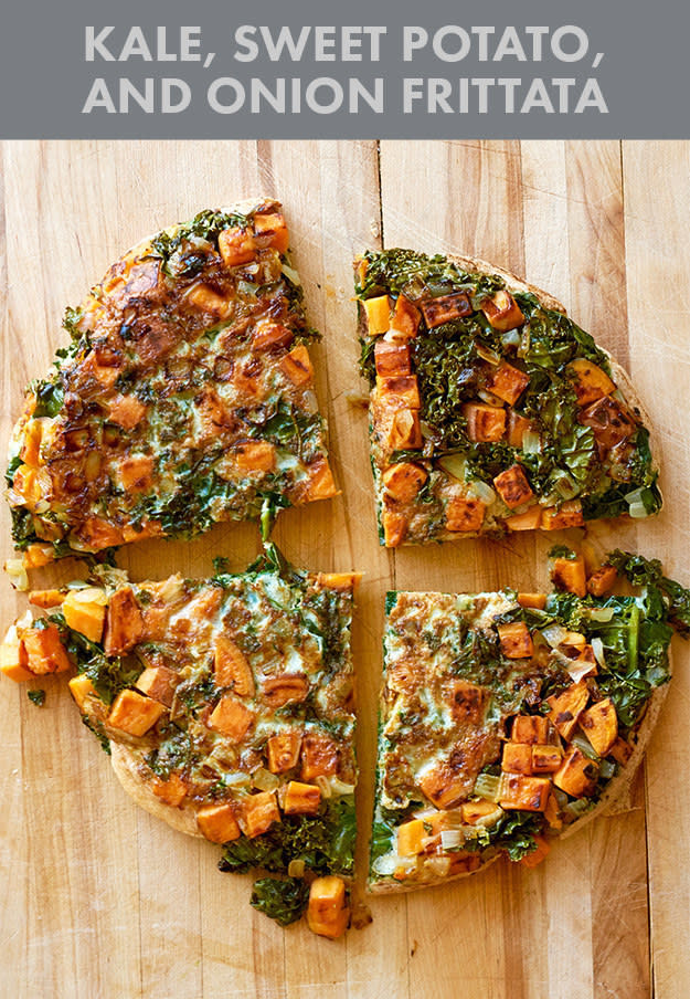 Kale, Sweet Potato & Onion Frittata