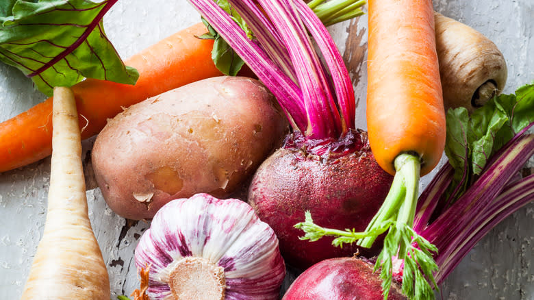 Variety of root vegetables