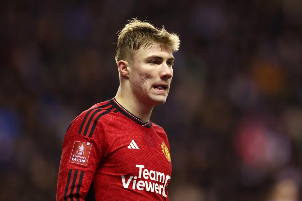 Rasmus Hojlund erlebte einen weiteren frustrierenden Abend im FA Cup (Getty Images)