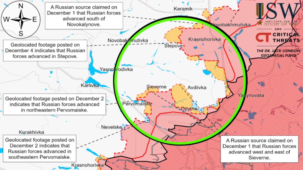 Украинските сили настъпват близо до Авдиевка, продължават тежки боеве близо до коксовия завод и в промишлена зона – ISW