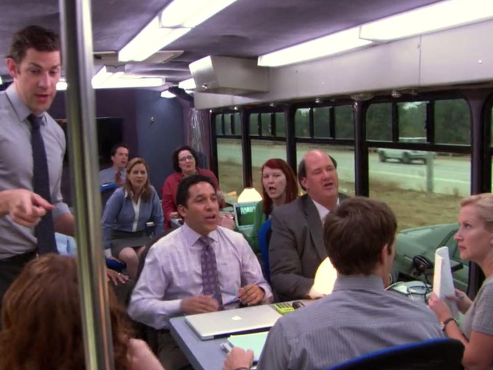 the office work bus roll call