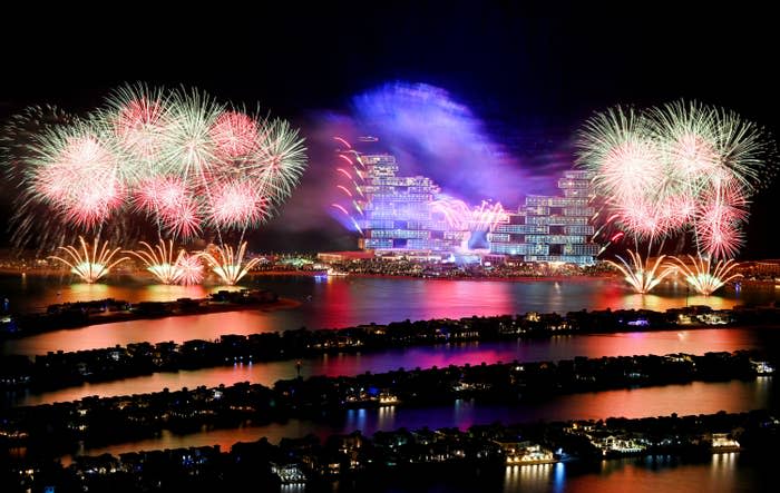 Fireworks over the new hotel