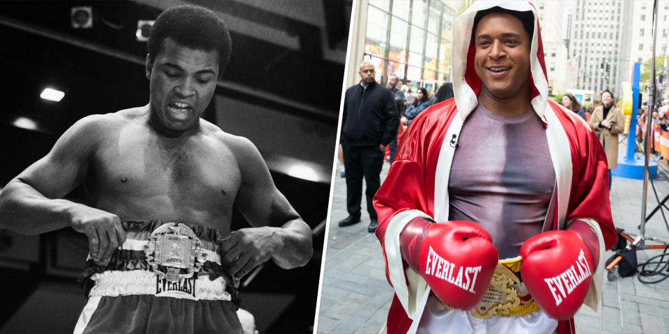 Craig Melvin as Muhammad Ali for the 2022 TODAY Halloween show. (Getty Images, TODAY)