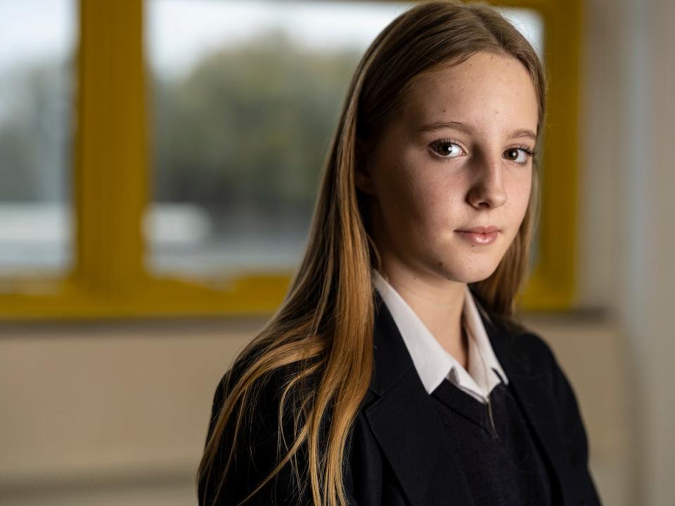 Year 8 pupil Robyn says the workshop has made her feel more comfortable to open up to her friends (Daniel Hambury/Stella Pictures Ltd)