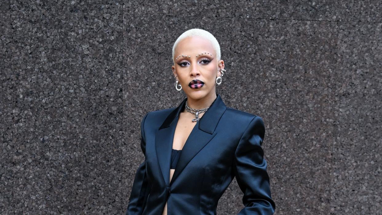 paris, france october 02 editorial use only for non editorial use please seek approval from fashion house doja cat attends the givenchy womenswear springsummer 2023 show as part of paris fashion week on october 02, 2022 in paris, france photo by stephane cardinale corbiscorbis via getty images