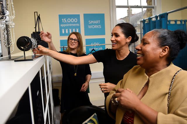 <p>Clodagh Kilcoyne - WPA Pool/Getty Images</p> Meghan Markle visits Smart Works on January 10, 2019 in London, England.