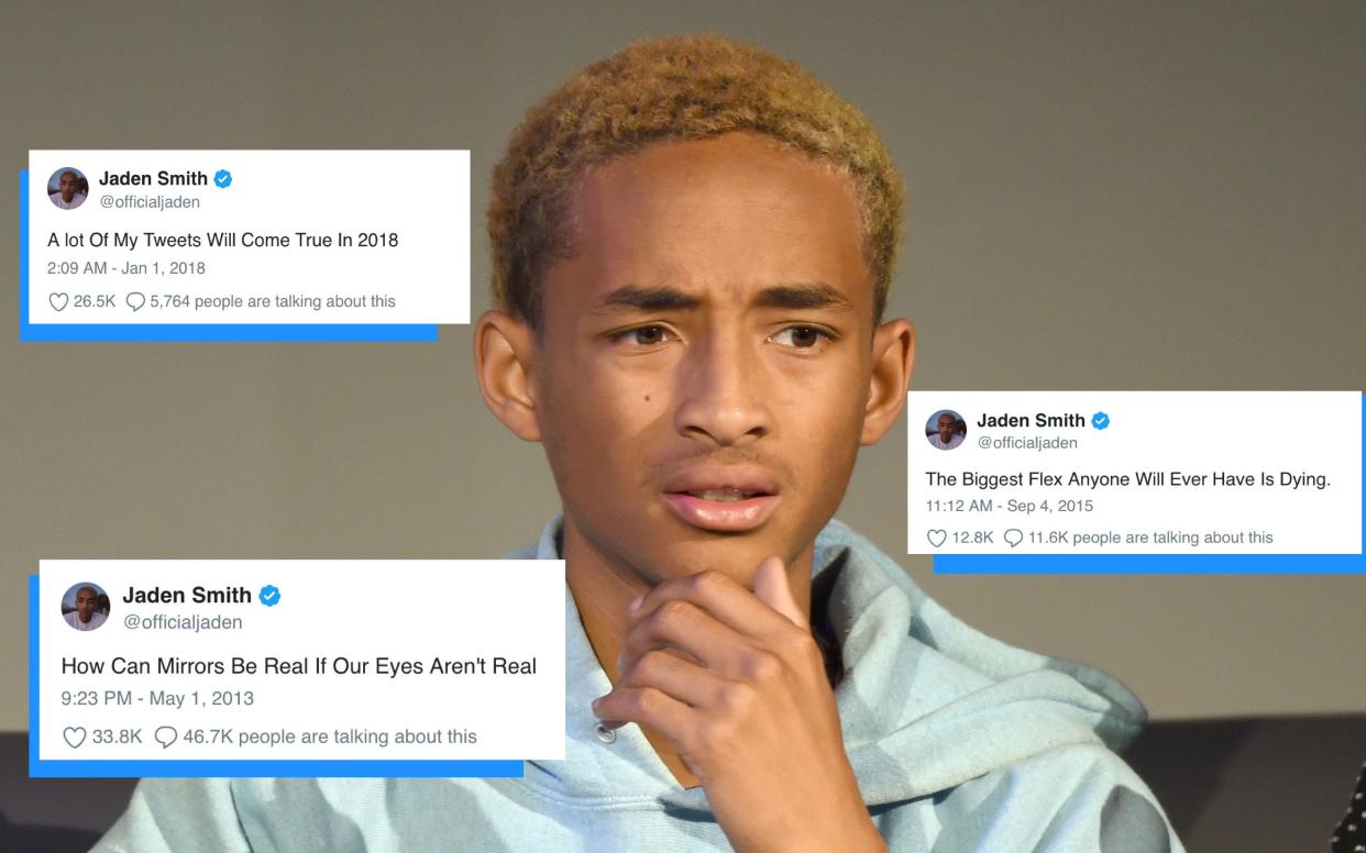 Jaden Smith, the greatest philosopher of our time. (Photo: Photo by Michael Kovac/Getty Images for Environmental Media Association and Twitter)