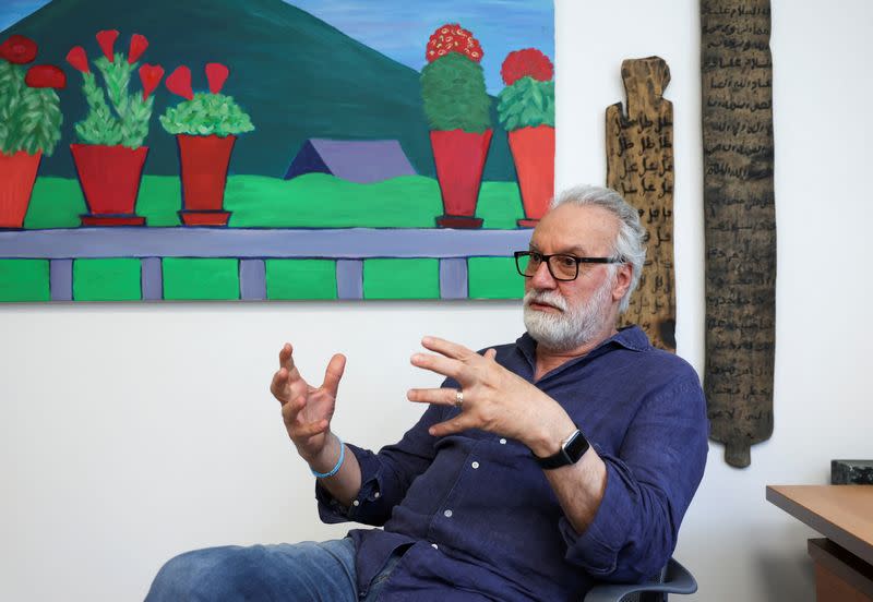 Rami Zurayk, a soil chemist at the American University of Beirut, attends an interview with Reuters in Beirut