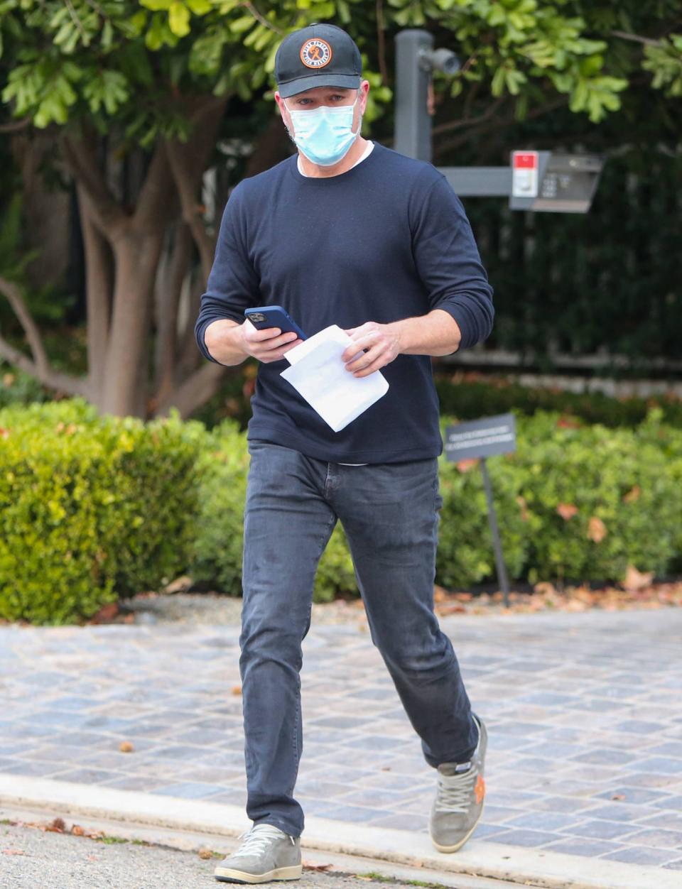 <p>Matt Damon sports a mask while out and about in L.A. on Tuesday. </p>