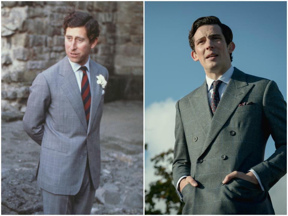 <p>Prince Charles in 1981, Josh O’Connor in ‘The Crown’ season four</p>Getty Images/Netflix