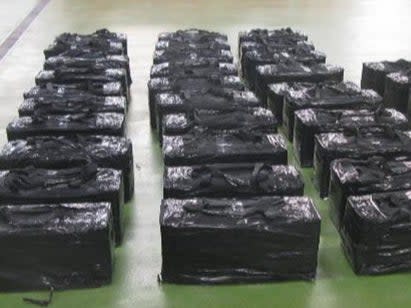 Part of a shipment of cocaine weighmore more than a tonne found at London Gateway port in November 2020 (Border Force)