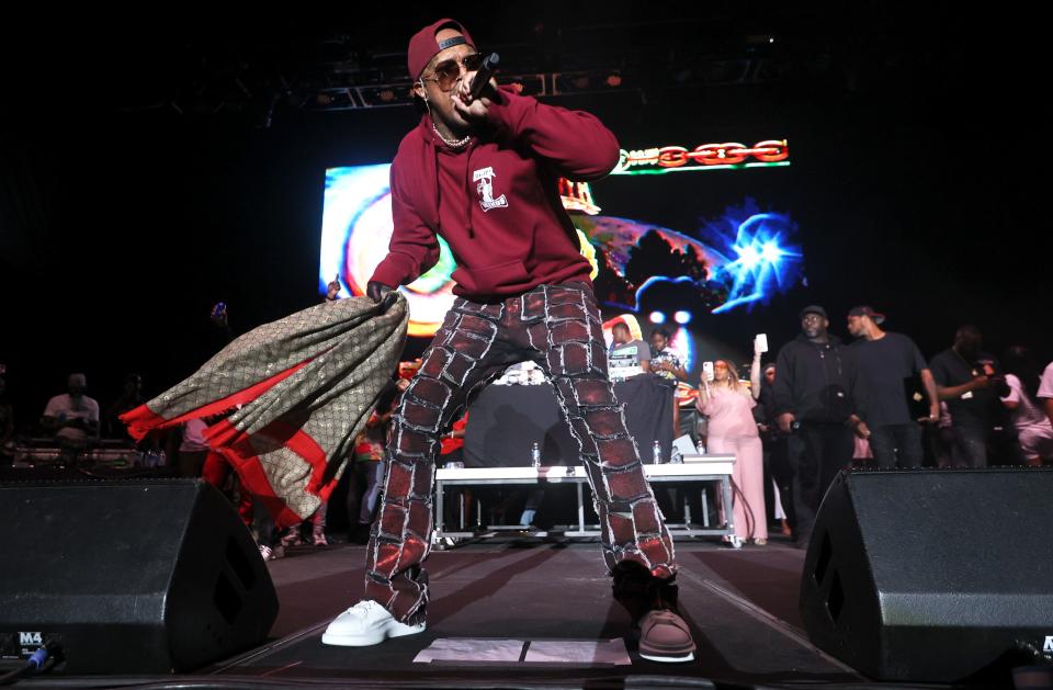 DJ Paul of Three 6 Mafia performs on Beale Street Music Fest's opening night at Liberty Bowl Park on Friday, April 29, 2022.