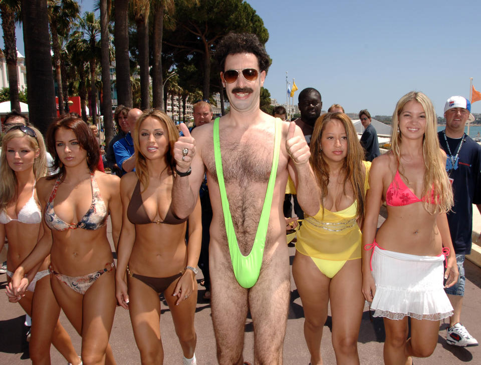 Sacha Baron Cohen as 'Borat' during 2006 Cannes Film Festival  was all on fan could see. Photo: Getty Images