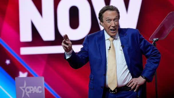 PHOTO: Perry Johnson speaks during the Conservative Political Action Conference, CPAC 2023, at the Gaylord National Resort & Convention Center on March 2, 2023, in National Harbor, Maryland. (Jack Gruber-USA Today)