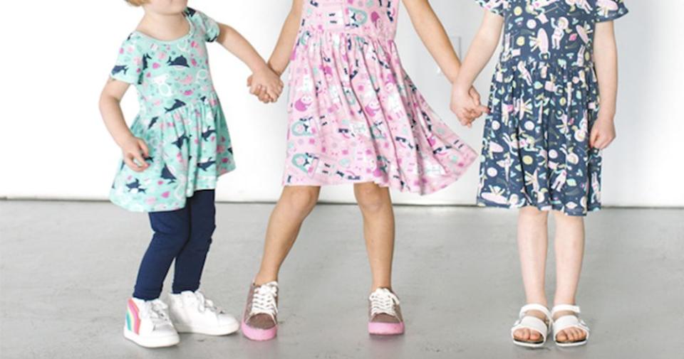 The brand, Annie The Brave, was inspired by the founder Chelsea Coulston's 6-year-old daughter who dreams of "being a scientist who studies fashion" and wanted a dress that would reflect that.