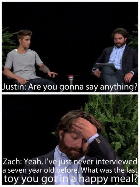 Justin: are you going to say anything? Zach: Yeah I've just never interviewed a 7-year-old before. What was the last toy you got in a happy meal?